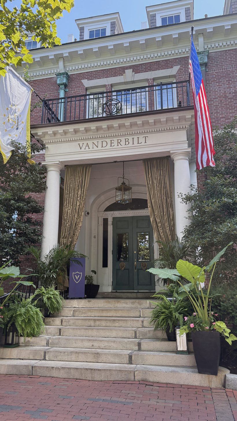 The Vanderbilt, Newport — the Mary Street entrance under its portico